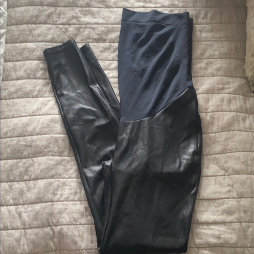 Spano Faux Leather Maternity Leggings